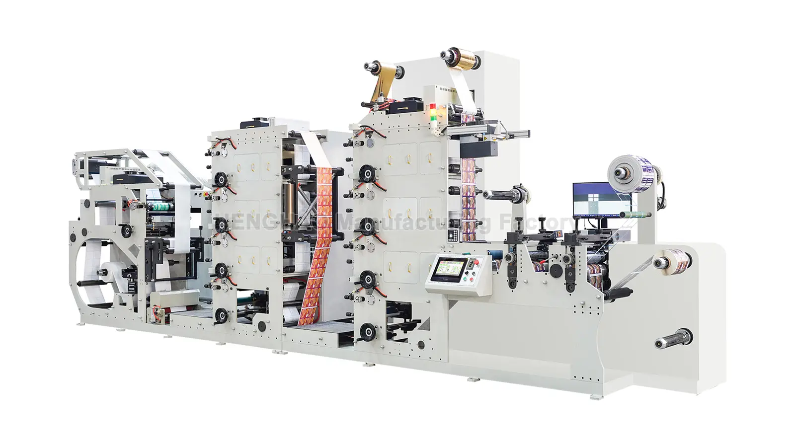Máquina de impresión flexográfica multicolor multifuncional para etiquetas personalizadas HRY-320B-9C