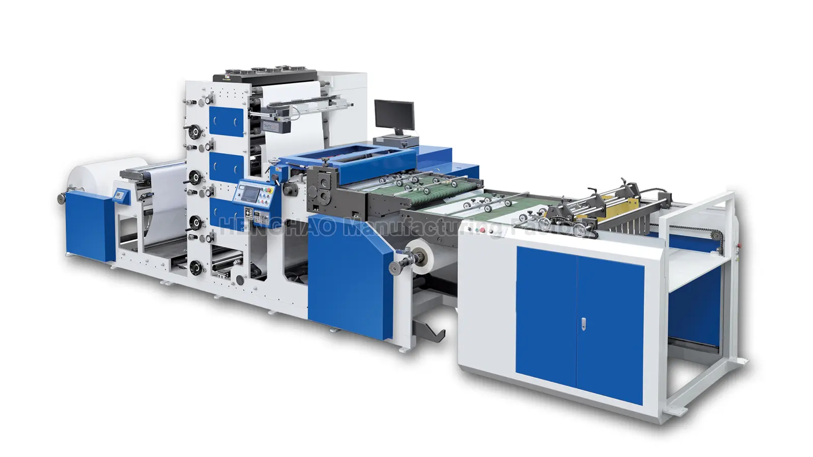 Máquina de Impresión Flexográfica para Papel con Transportador de Corte de Hojas Integrado HRY-850D