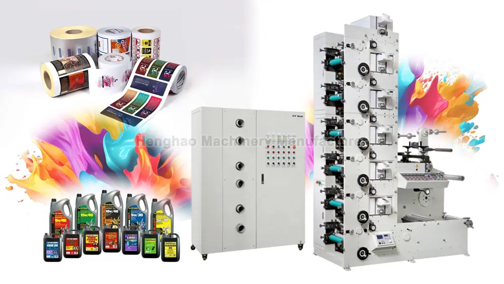 Máquina de impresión flexográfica UV de alta precisión para etiquetas y envases