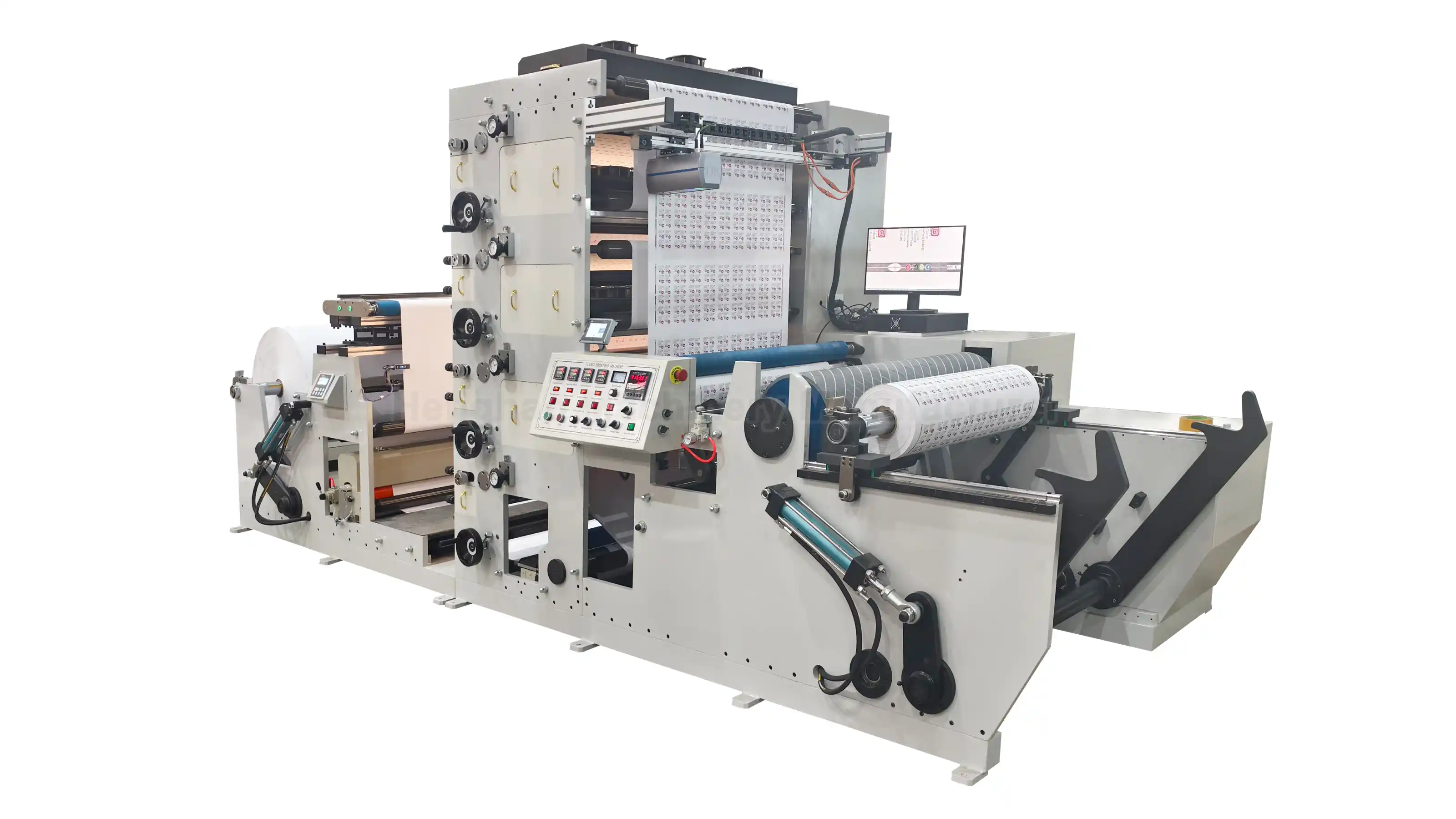Impresora Flexo 4 Colores de Gran Formato HRY-850A para Rollos de Papel Materiales personalizados