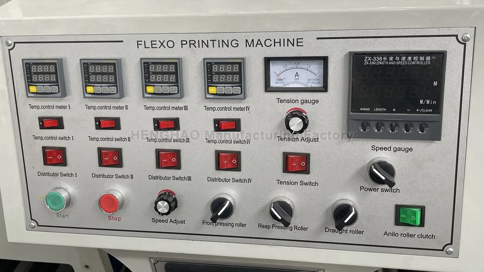 Impresora Flexo 4 Colores de Gran Formato HRY-850A para Rollos de Papel Materiales personalizados
